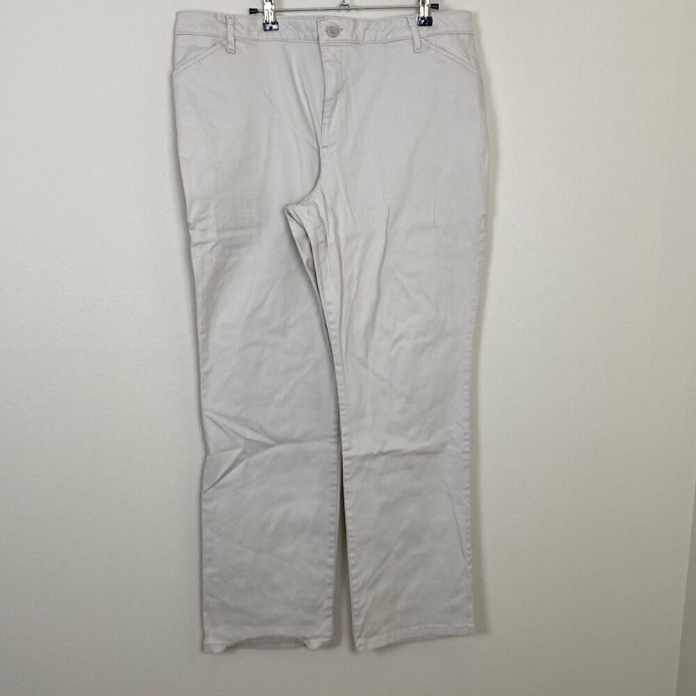 Lee Womens Relaxed Fit Straight Leg Mid Rise Khaki Pants Beige Size 16 Regular